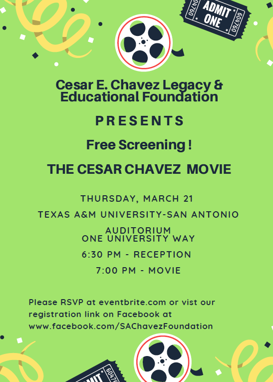 Texas A&M University-San Antonio Free Screening of the Cesar Chavez Movie